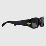 Double G Rectangular Frame Black Sunglasses