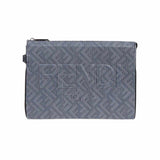 FF Monogram Grey Leather Clutch Bag