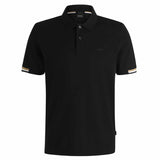 Signature Stripes Sleeve Black Polo-Shirt