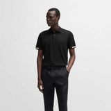 Signature Stripes Sleeve Black Polo-Shirt