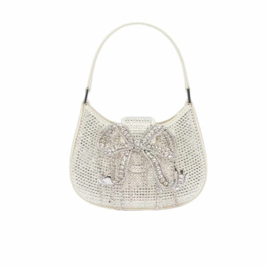 Rhinestone Champagne Crescent Micro Bag