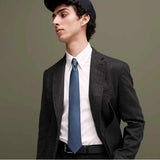 H Oblique Twill Marine Tie