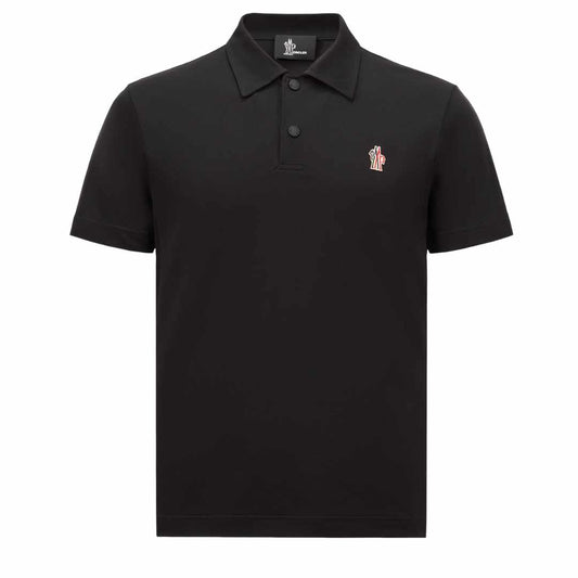 Cotton Piquet Black Polo-Shirt