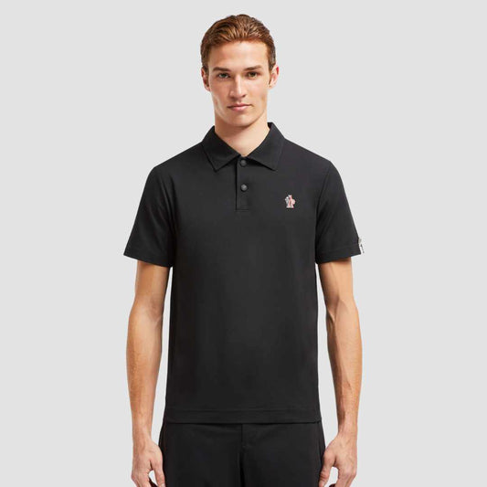 Cotton Piquet Black Polo-Shirt