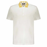 Hertiage Print Collar White Polo-Shirt