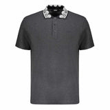 Heritage Print Collar Grey Polo-Shirt
