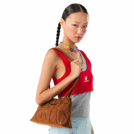 Suede Ballerina Brown Bag
