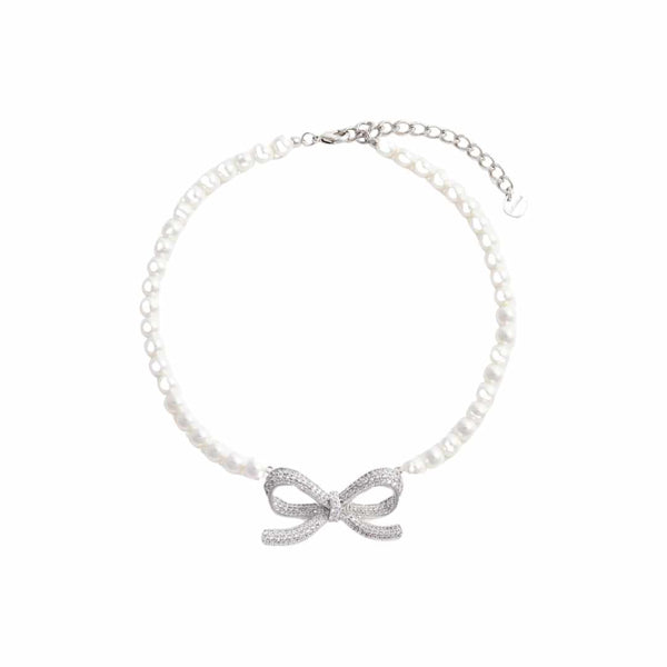 Crystal Bow Pearl Necklace – Branded Cambo Supply