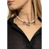 Crystal Bow Pearl Necklace