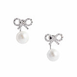 Micro Bow Pearl Earrings