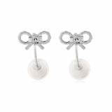Micro Bow Pearl Earrings