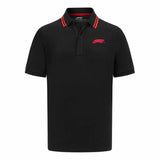 F1 Logo Print Black Polo-Shirt