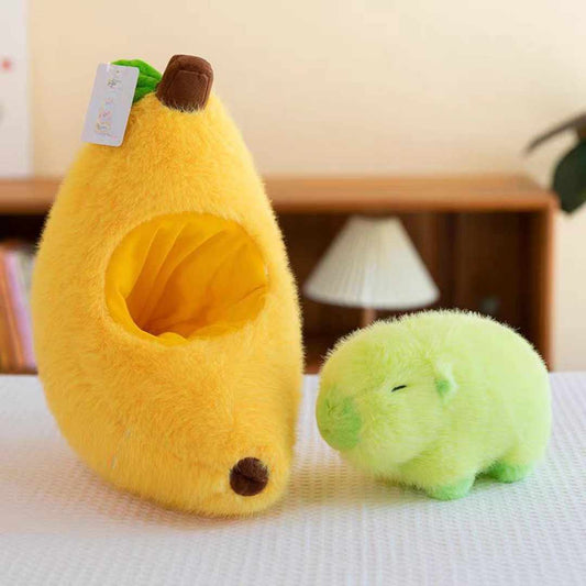 Sleeping Capybara Banana Plush Toy