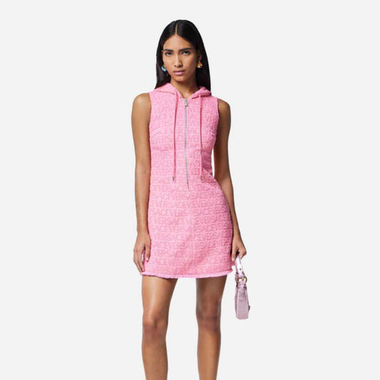 All-Over Print Pink Mini Dress
