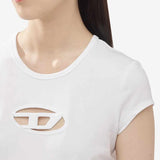 T-Angie Cut-Out Logo White T-Shirt