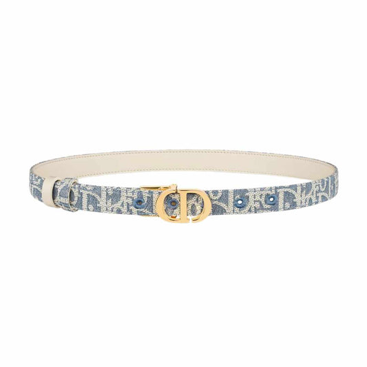 Oblique Chambray-Effect Jacquard Reversible Belt