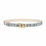 Oblique Chambray-Effect Jacquard Reversible Belt