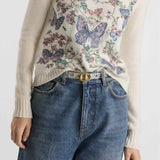 Oblique Chambray-Effect Jacquard Reversible Belt