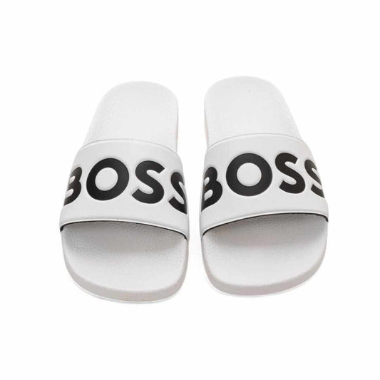 Logo Embossed White Slides