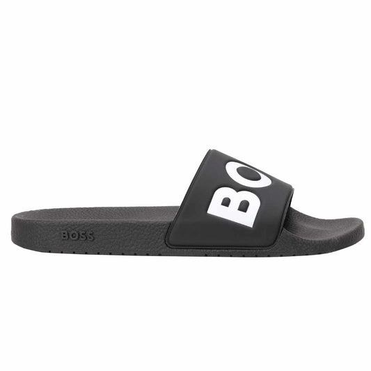 Logo Embossed Black Slides