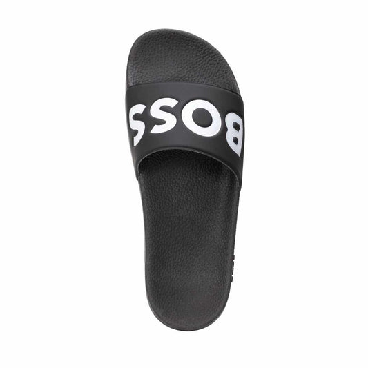 Logo Embossed Black Slides