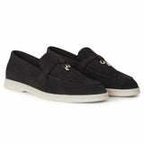 Summer Charms Walk Suede Black Loafers