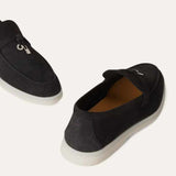 Summer Charms Walk Suede Black Loafers