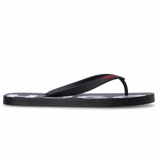 Logo Print Black Flip Flop