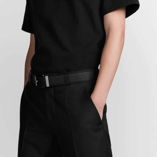 Gravity Black Leather Belt