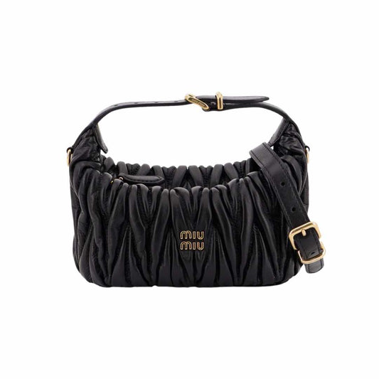 Matelasse Quilted Black Nappa Bag
