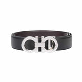 Polished Gancini Black Reversible Belt