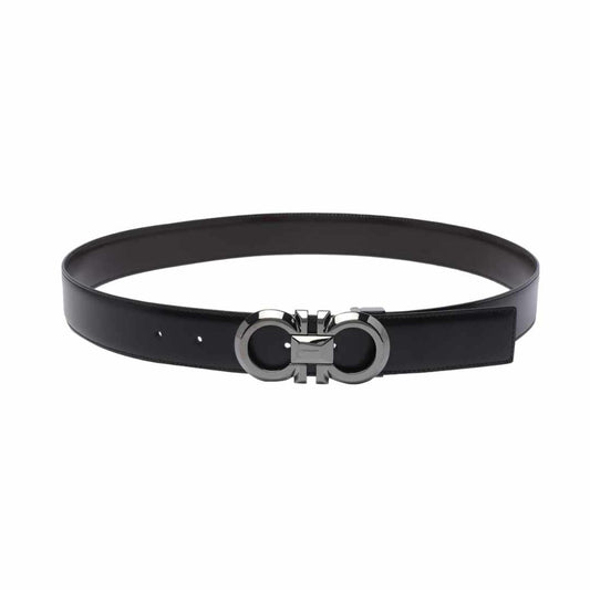 Ceinture Gancini Black Reversible Belt