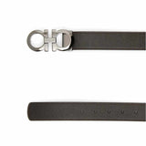 Hammered Gancini Black Reversible Belt