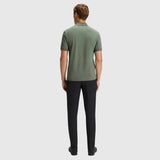 Striped Placket Green Polo-Shirt
