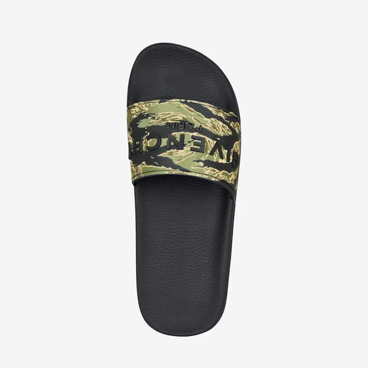 Camo Print Black Slides