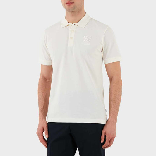 Mr. Feng's Embroidered White Polo-Shirt