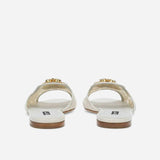 Rainbow Brooch Detailing White Slides
