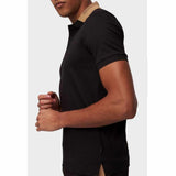 Colour Blocked Collar Black Polo-Shirt