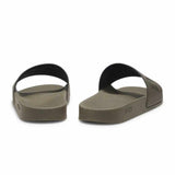 Logo Debossed Military Green Slides