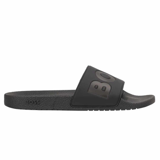 Logo Debossed Black Slides