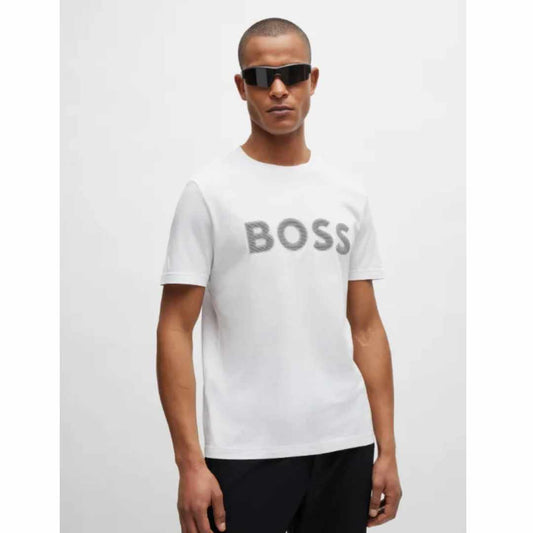 Mesh Logo White T-Shirt