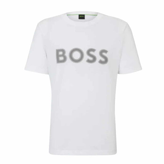 Mesh Logo White T-Shirt