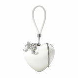 Satin Heart-Shape White Clutch Bag