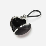 Satin Heart-Shape Black Clutch Bag