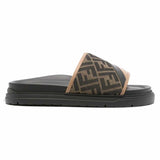 Diagonal FF Print Brown Slides