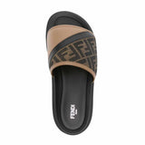 Diagonal FF Print Brown Slides