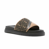 Diagonal FF Print Brown Slides