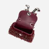 Embellished Bow Burgundy Micro Bag