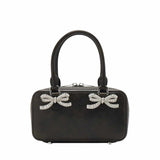Distress Black Leather Hand Bag