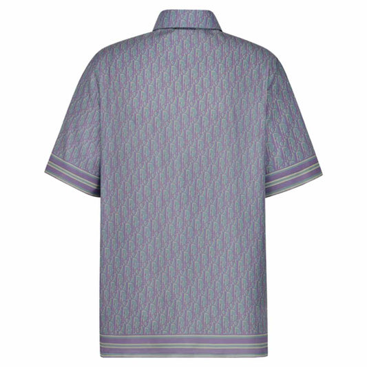 Oblique Hallmark Short-Sleeve Blue Shirt